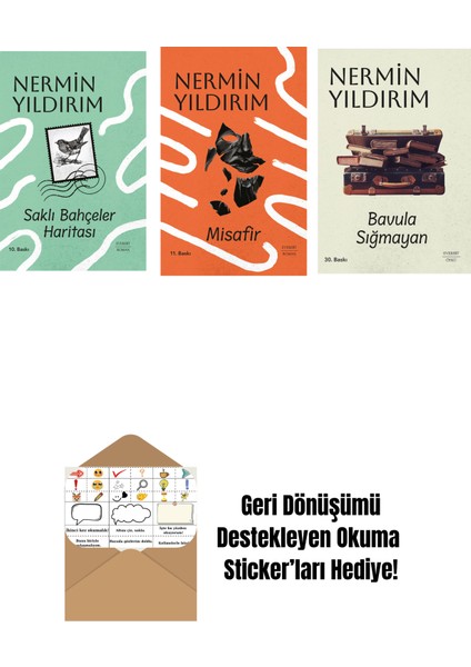 Saklı Bahçeler Haritası (Ciltli) + Misafir (Ciltli) + Bavula Sığmayan + Okuma Sticker'ları