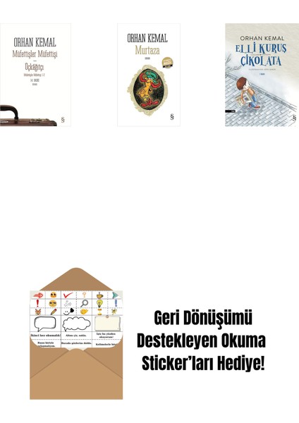 Müfettişler Müfettişi - Üçkâğıtçı (2 Kitap Bir Arada) + Murtaza (Midi Boy) + Elli Kuruş Çikolata + Okuma Sticker'ları