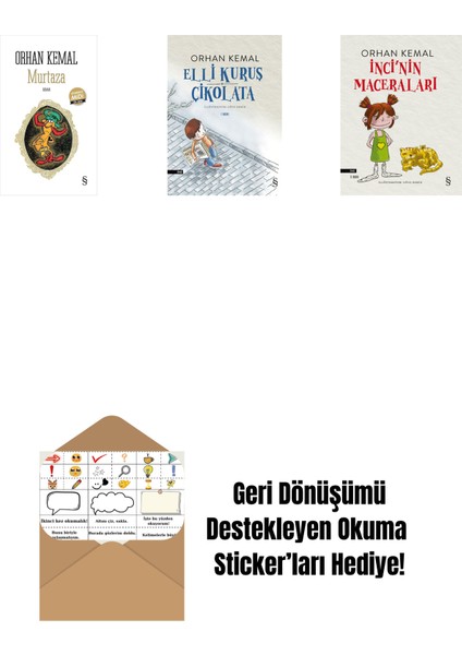 Murtaza (Midi Boy) + Elli Kuruş Çikolata + Inci'nin Maceraları + Okuma Sticker'ları