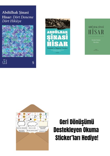 Everest Açıkhava 42 - Dört Deneme Dört Hikâye + Istanbul ve Boğaziçi Yazıları + Geçmiş Zaman Fıkraları (Ciltli) + Okuma Sticker'ları
