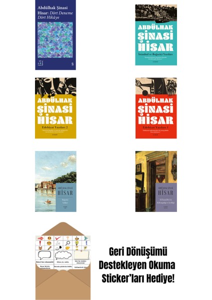 Abdülhak Şinasi Hisar 6 Kitap Set + Okuma Sticker'ları