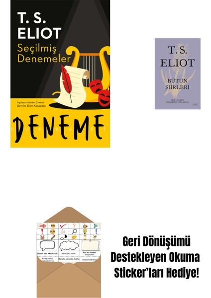 Seçilmiş Denemeler + T. S. Eliot - Bütün Şiirleri (Ciltli) + Okuma Sticker'ları