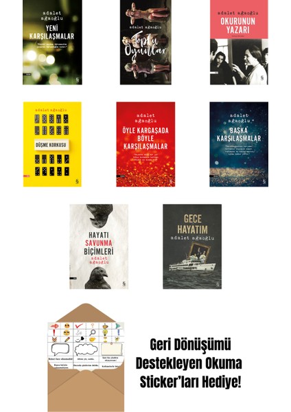 Adalet Ağaoğlu 8 Kitap Set + Okuma Sticker'ları
