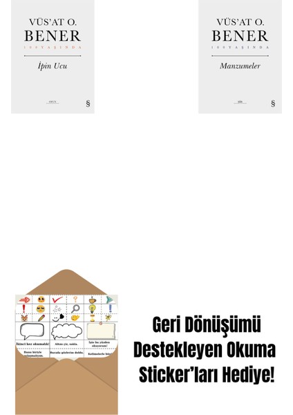Ipin Ucu (Ciltli) + Manzumeler (Ciltli) + Okuma Sticker'ları