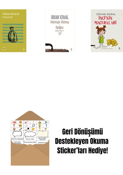 Everest Açıkhava 13 - Küçücük + Müfettişler Müfettişi - Üçkâğıtçı (2 Kitap Bir Arada) + Inci'nin Maceraları + Okuma Sticker'ları