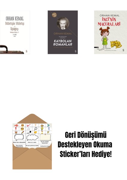 Müfettişler Müfettişi - Üçkâğıtçı (2 Kitap Bir Arada) + Kaybolan Romanlar + Inci'nin Maceraları + Okuma Sticker'ları