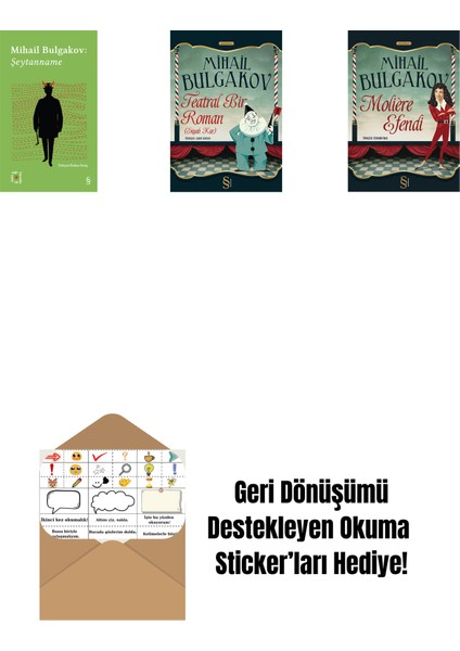 Everest Açıkhava 12 - Şeytanname + Teatral Bir Roman + Moliere Efendi + Okuma Sticker'ları