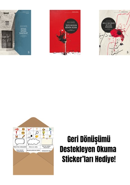 Kitap, Hitap, Hakikat + Işte Budur Benim Adım + Belli Belirsiz Şeyler Anısına + Okuma Sticker'ları