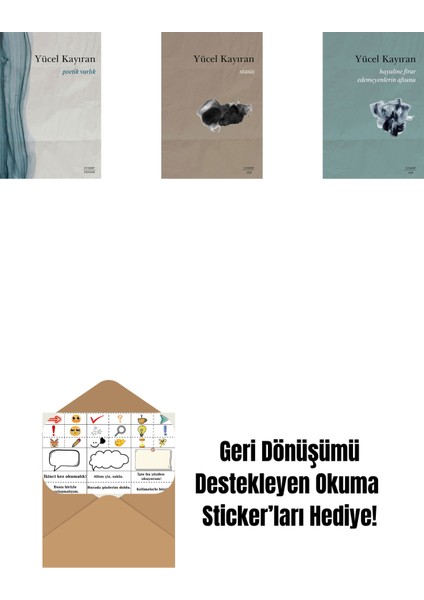 Poetik Varlık + Stasis + Hayaline Firar Edemeyenlerin Afsunu + Okuma Sticker'ları