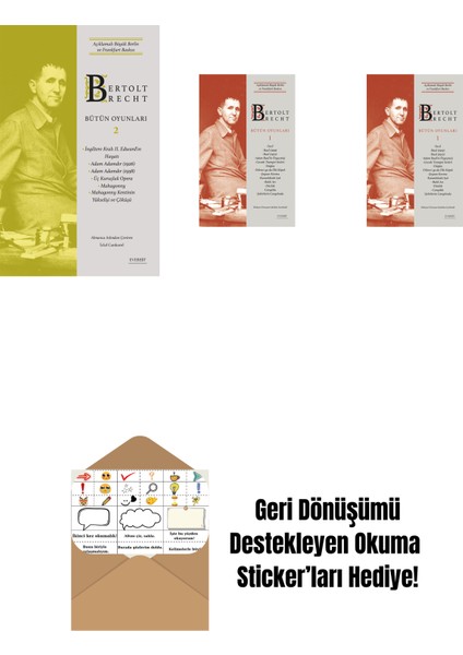 Bertolt Brecht - Bütün Oyunları 2 + Bertolt Brecht - Bütün Oyunları 1 + Bertolt Brecht - Bütün Oyunları 1 (Ciltli) + Okuma Sticker'ları