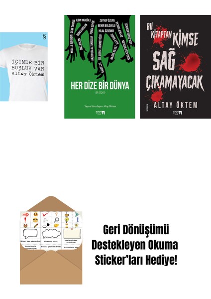 Içimde Bir Boşluk Var + Her Dize Bir Dünya + Bu Kitaptan Kimse Sağ Çıkamayacak + Okuma Sticker'ları