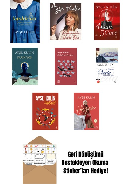 Ayşe Kulin 8 Kitap Set + Okuma Sticker'ları