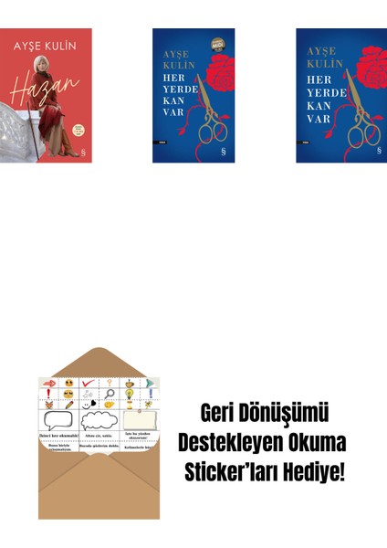 Hazan + Her Yerde Kan Var (Midi Boy) + Her Yerde Kan Var (Ciltli) + Okuma Sticker'ları