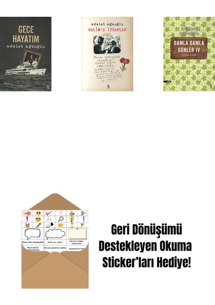 Gece Hayatım + Halim'e Ithaflar + Damla Damla Günler 4 + Okuma Sticker'ları