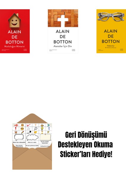 Mutluluğun Mimarisi + Ateistler Için Din + Haberler + Okuma Sticker'ları