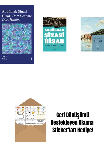 Everest Açıkhava 42 - Dört Deneme Dört Hikâye + Istanbul ve Boğaziçi Yazıları + Boğaziçi Yalıları (Kitap Boy) + Okuma Sticker'ları