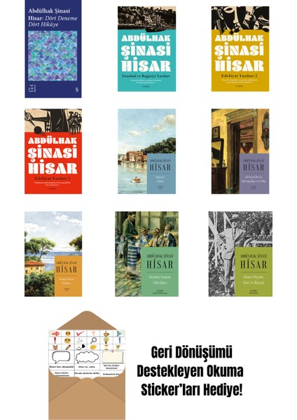 Abdülhak Şinasi Hisar 9 Kitap Set + Okuma Sticker'ları