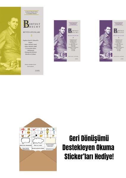 Bertolt Brecht - Bütün Oyunları 2 + Bertolt Brecht - Bütün Oyunları 3 + Bertolt Brecht - Bütün Oyunları 3 (Ciltli) + Okuma Sticker'ları