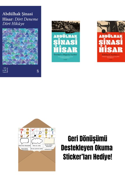 Everest Açıkhava 42 - Dört Deneme Dört Hikâye + Istanbul ve Boğaziçi Yazıları + Edebiyat Yazıları - 1 + Okuma Sticker'ları