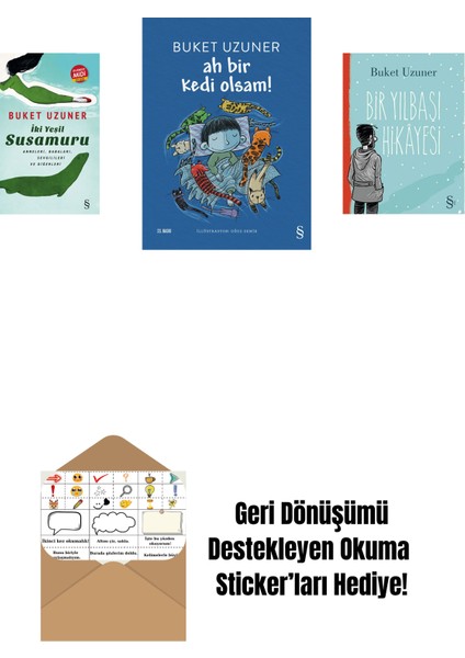 Iki Yeşil Su Susamuru (Midi Boy) + Ah Bir Kedi Olsam! + Bir Yılbaşı Hikâyesi + Okuma Sticker'ları