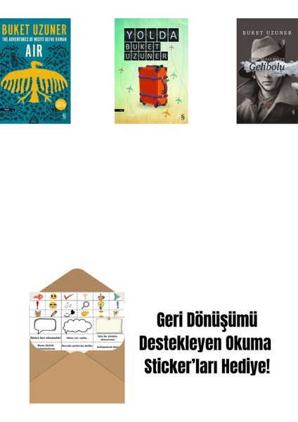 Air - The Adventures Of Misfit Defne Kaman + Yolda + Gelibolu (Ciltli) + Okuma Sticker'ları