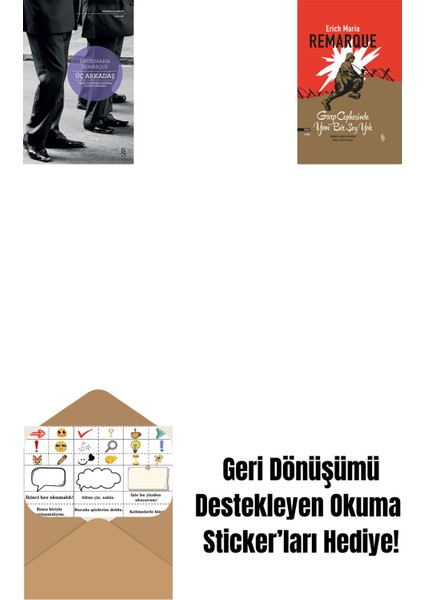Üç Arkadaş + Garp Cephesinde Yeni Bir Şey Yok (Ciltli) + Okuma Sticker'ları
