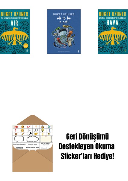 Air - The Adventures Of Misfit Defne Kaman + Oh To Be A Cat! + Uyumsuz Defne Kaman'ın Maceraları - Hava + Okuma Sticker'ları