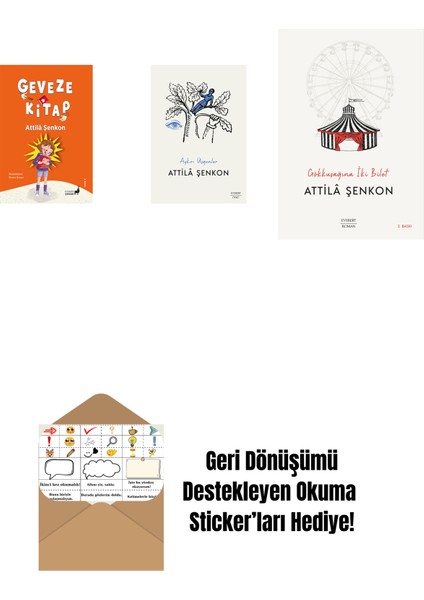 Geveze Kitap + Aykırı Üçgenler + Gökkuşağına Iki Bilet + Okuma Sticker'ları