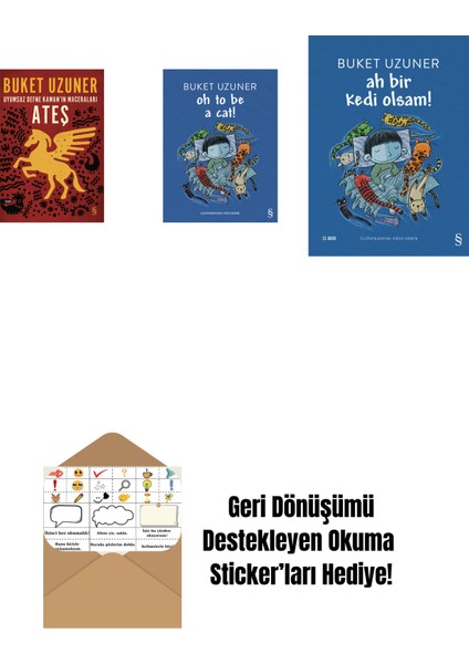 Uyumsuz Defne Kaman'ın Maceraları - Ateş + Oh To Be A Cat! + Ah Bir Kedi Olsam! + Okuma Sticker'ları