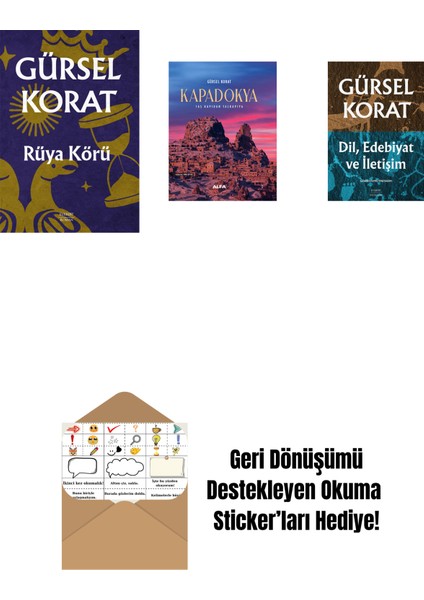 Rüya Körü + Kapadokya (Ciltli) + Dil, Edebiyat ve Iletişim + Okuma Sticker'ları