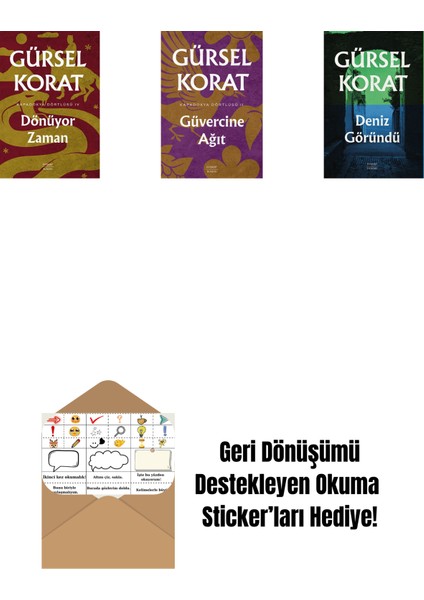 Dönüyor Zaman + Güvercine Ağıt + Deniz Göründü + Okuma Sticker'ları
