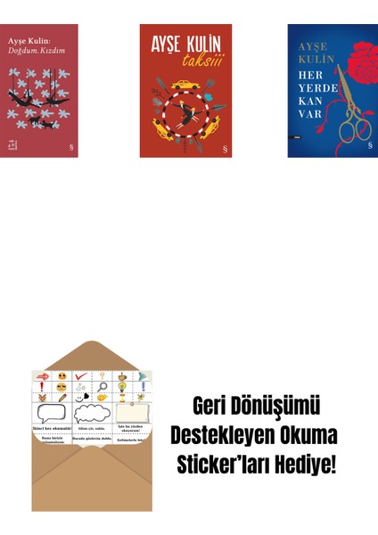 Everest Açıkhava 19 - Doğdum. Kızdım + Taksiii + Her Yerde Kan Var (Ciltli) + Okuma Sticker'ları