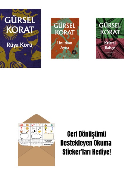 Rüya Körü + Unutkan Ayna + Kristal Bahçe + Okuma Sticker'ları