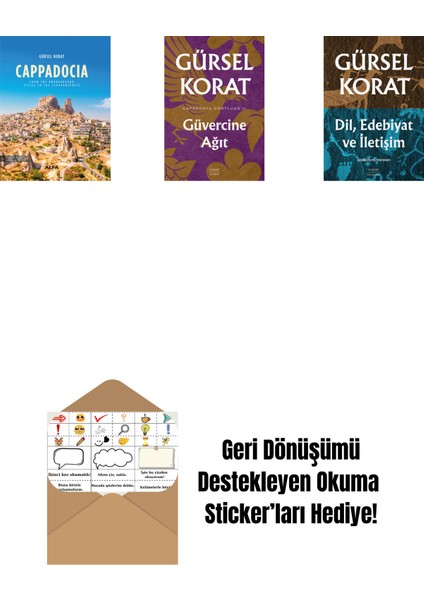Cappadocia (Ciltli) + Güvercine Ağıt + Dil, Edebiyat ve Iletişim + Okuma Sticker'ları