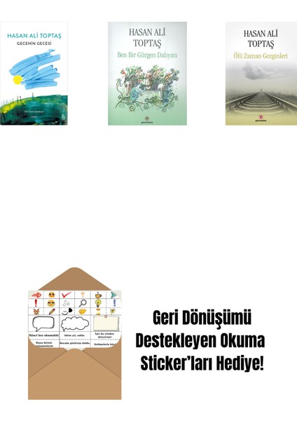 Gecenin Gecesi (Ciltli) + Ben Bir Gürgen Dalıyım + Ölü Zaman Gezginleri + Okuma Sticker'ları