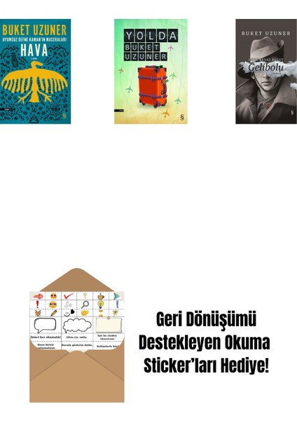 Uyumsuz Defne Kaman'ın Maceraları - Hava + Yolda + Gelibolu (Ciltli) + Okuma Sticker'ları