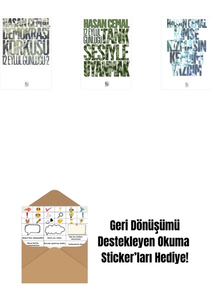 Demokrasi Korkusu + Tank Sesiyle Uyanmak + Kimse Kızmasın Kendimi Yazdım + Okuma Sticker'ları