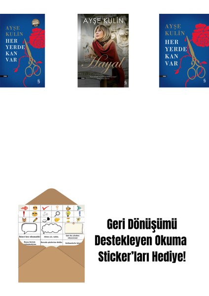 Her Yerde Kan Var (Midi Boy) + Hayal + Her Yerde Kan Var (Ciltli) + Okuma Sticker'ları