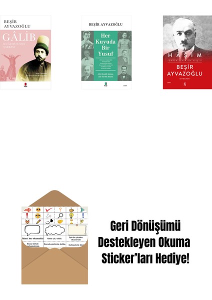 Gâlib - Kuğunun Son Şarkısı + Her Kuyuda Bir Yusuf + Haşim (Ciltli) + Okuma Sticker'ları