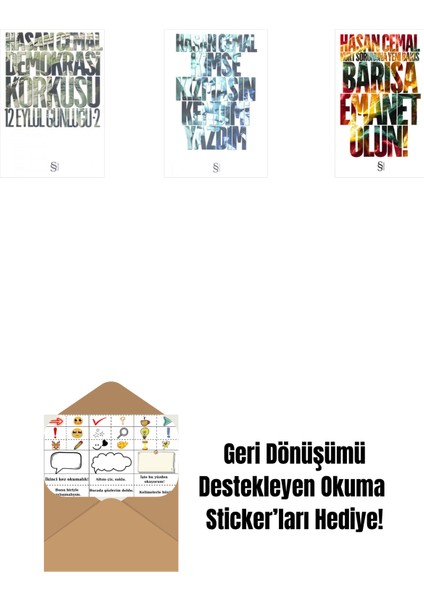 Demokrasi Korkusu + Kimse Kızmasın Kendimi Yazdım + Barışa Emanet Olun + Okuma Sticker'ları