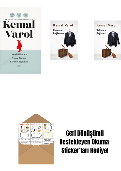 Aşklar, Hevesler, Ayrılıklar Üçlemesi (Ciltli) + Babamın Bağlaması (Ciltli) + Babamın Bağlaması + Okuma Sticker'ları