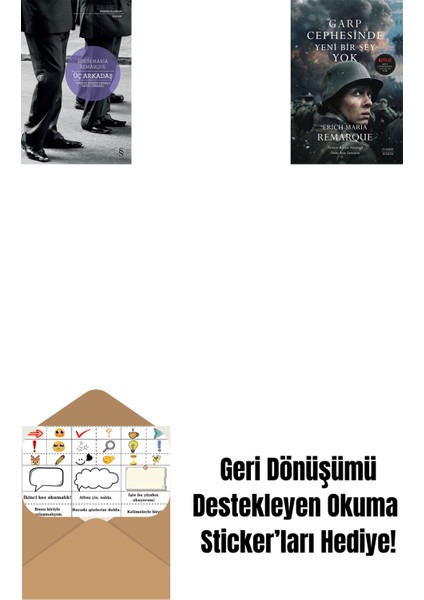 Üç Arkadaş + Garp Cephesinde Yeni Bir Şey Yok + Okuma Sticker'ları