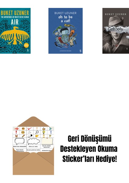 Air - The Adventures Of Misfit Defne Kaman + Oh To Be A Cat! + Gelibolu (Ciltli) + Okuma Sticker'ları