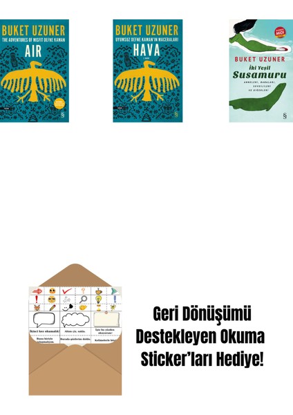 Air - The Adventures Of Misfit Defne Kaman + Uyumsuz Defne Kaman'ın Maceraları - Hava + Iki Yeşil Su Susamuru (Midi Boy) + Okuma Sticker'ları