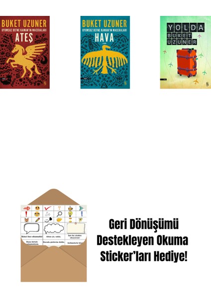 Uyumsuz Defne Kaman'ın Maceraları - Ateş + Uyumsuz Defne Kaman'ın Maceraları - Hava + Yolda + Okuma Sticker'ları