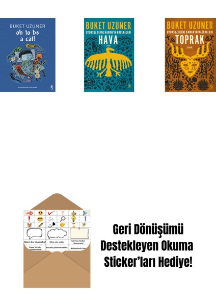 Oh To Be A Cat! + Uyumsuz Defne Kaman'ın Maceraları - Hava + Uyumsuz Defne Kaman'ın Maceraları - Toprak + Okuma Sticker'ları