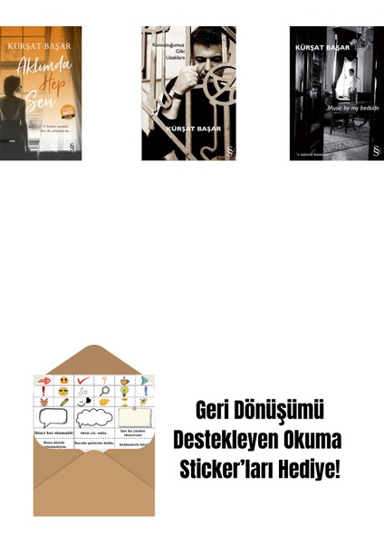 Aklımda Hep Sen (Midi Boy) + Konuştuğumuz Gibi Uzaklara + Music By My Bedside + Okuma Sticker'ları