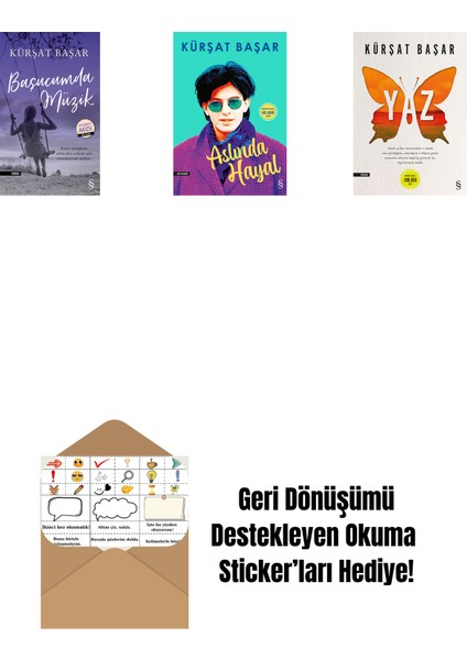 Başucumda Müzik (Midi Boy) + Aslında Hayal + Yaz + Okuma Sticker'ları