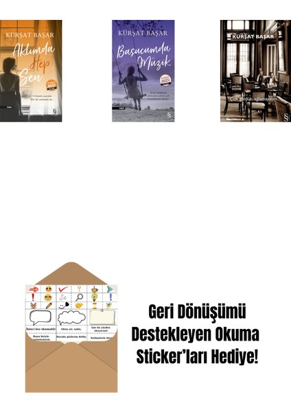 Aklımda Hep Sen (Midi Boy) + Başucumda Müzik (Midi Boy) + Çok Güldük, Ağlamayalım + Okuma Sticker'ları