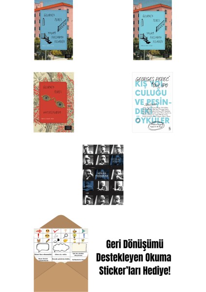 Georges Perec 5 Kitap Set + Okuma Sticker'ları